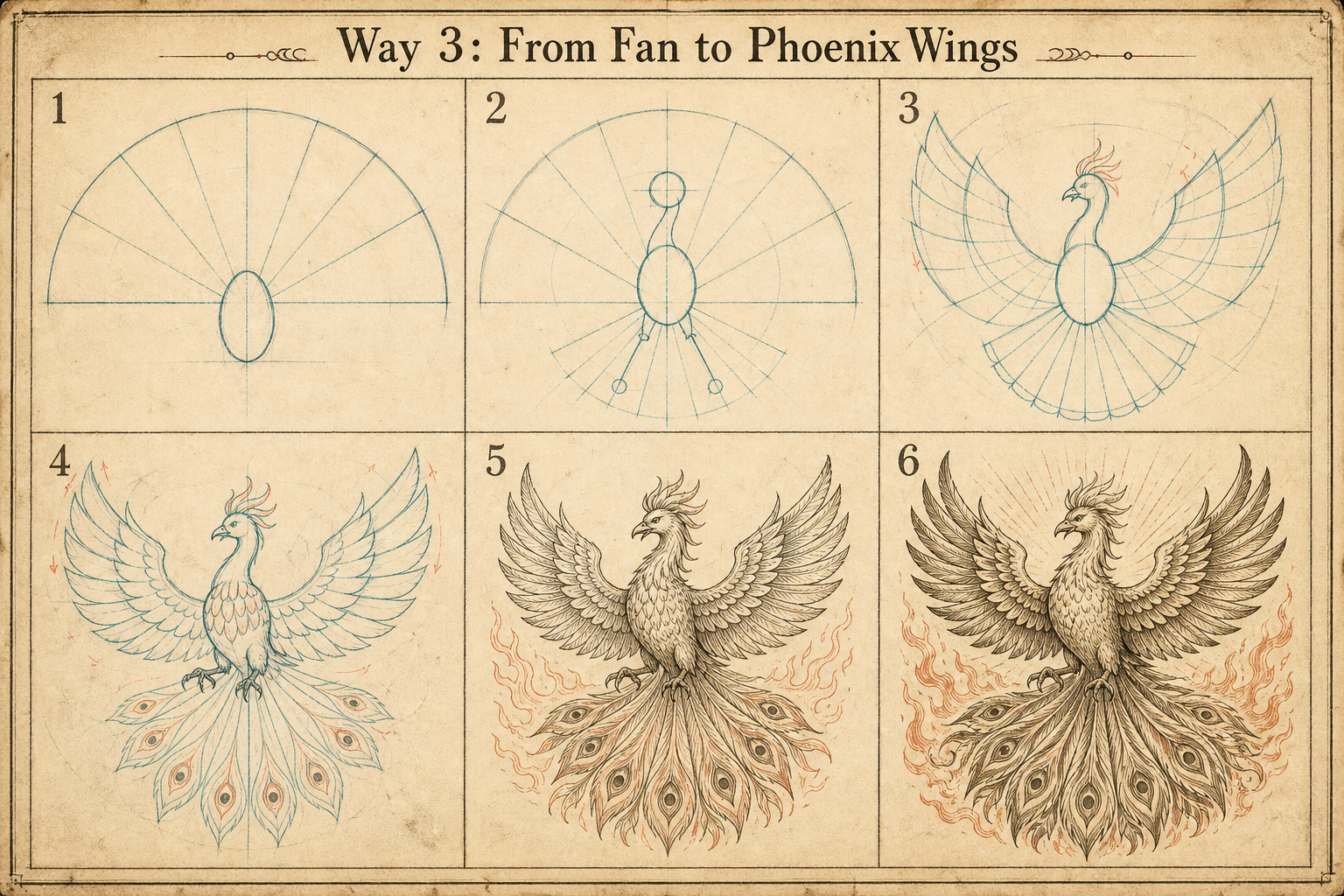 Phoenix tutorial plate 3: From Fan to Phoenix Wings