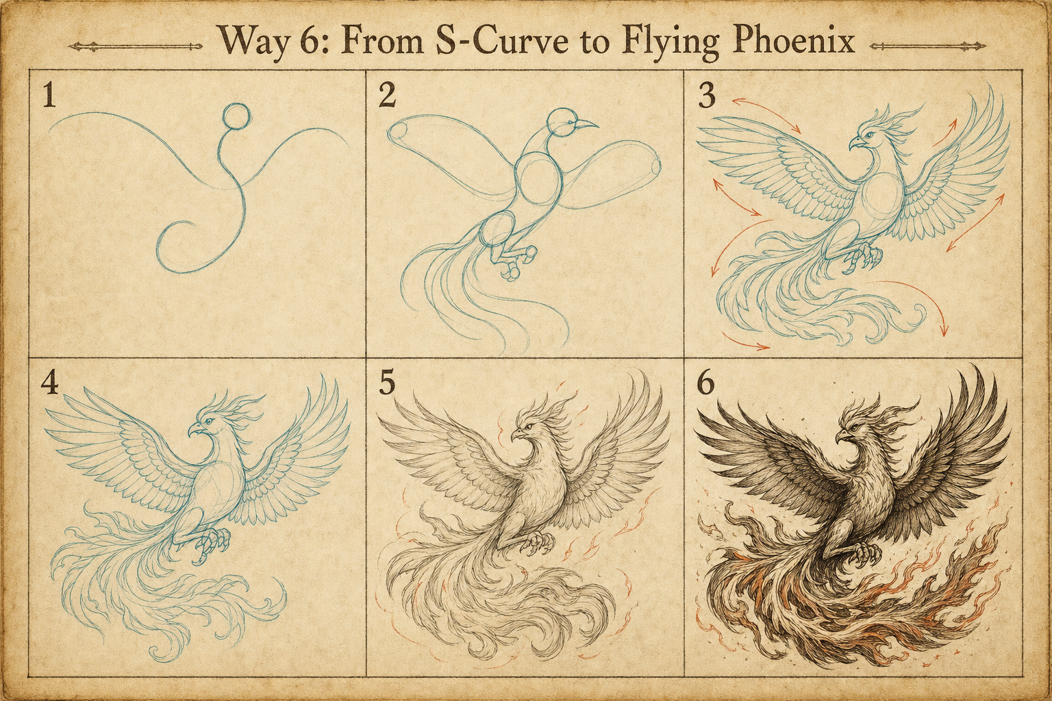 Phoenix tutorial plate 6: From S-Curve to Flying Phoenix