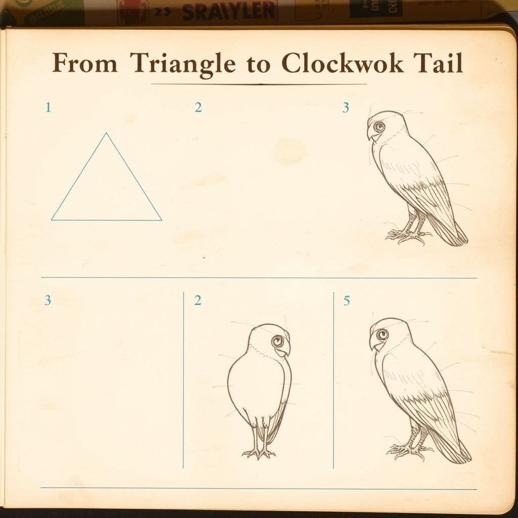 Steampunk Clockwork Owl tutorial plate 4