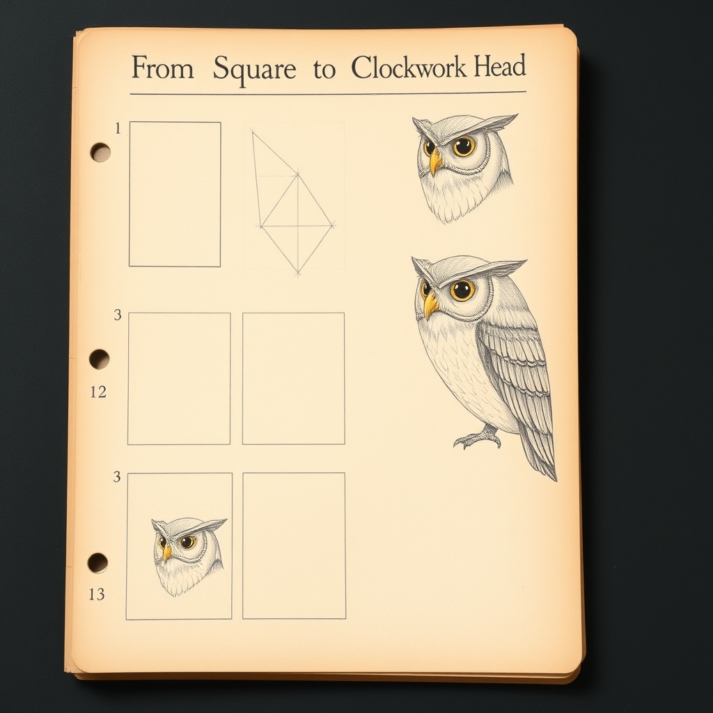 Steampunk Clockwork Owl tutorial plate 6